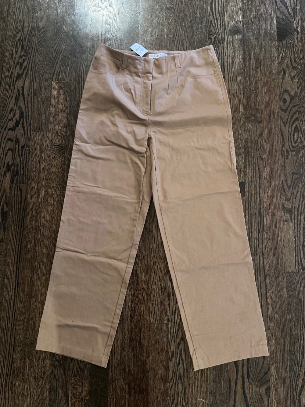 LOFT Palmer Wide Leg Crop Pants Twill Khaki Tan NWT Size 6 Stretch
